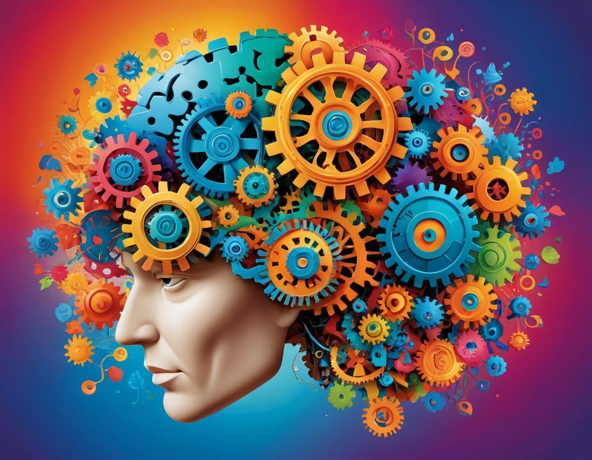 A visually stimulating brain illustration with gears and cogs representing cognitive functions, surrounded by a colorful spectrum of IQ test symbols like puzzles and patterns. The background features soft, abstract shapes in vibrant colors to symbolize the unlocking of potential. Incorporate a key motif subtly integrated into the brain design, suggesting discovery and enlightenment. vibrant colors. vector art. super-realistic.